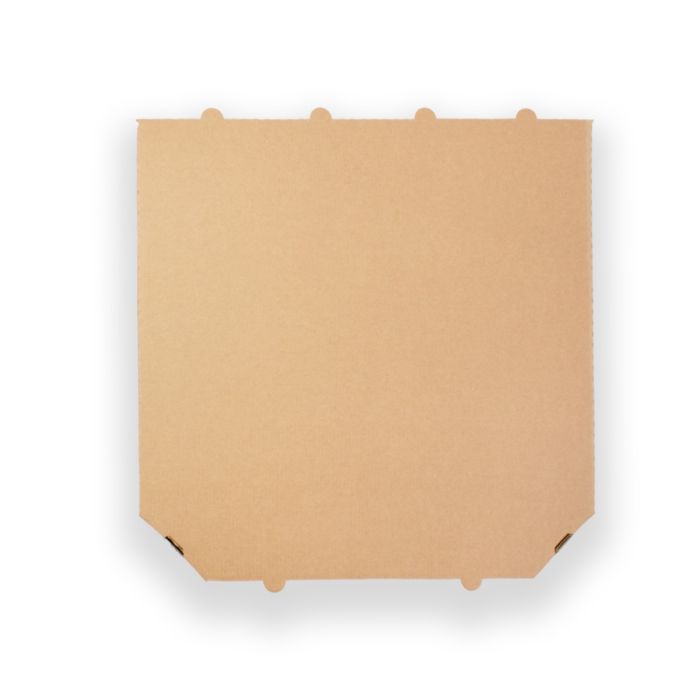 Krabica na pizzu z vlnitej lepenky hnedá/hnedá – lomený roh